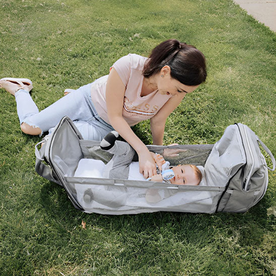 porte bébé BreathBabyBag™- Mauve Lavande - Bambin Calin