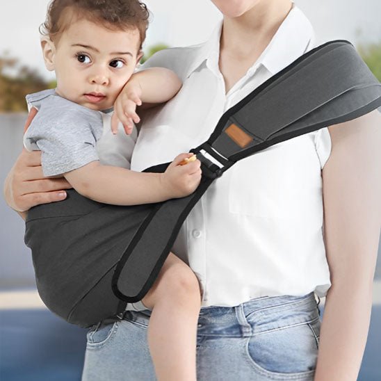 Porte bébé - BabyCare™ - Gris - Bambin calin